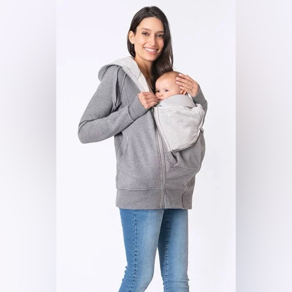 SERAPHINE Maternity & Baby Wearing Carrier Hoodie, Grey, XS